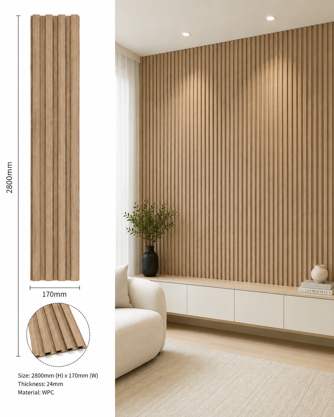 Nordic Oak Wall Panel